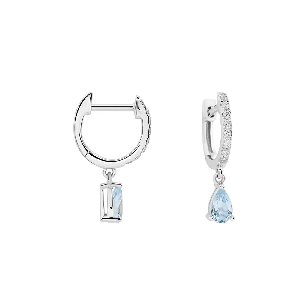 Orecchini A Cerchio Amélie Oro Bianco Topazio Cubic Zirconia - Orecchini a Cerchio Donna | Stroili
