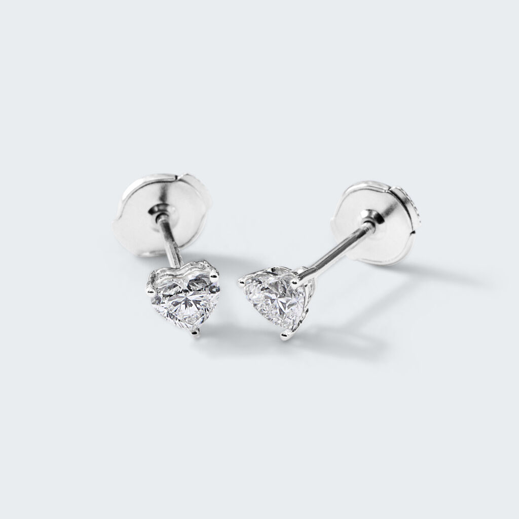 Orecchini Lobo Punto Luce Diamade Oro Bianco Diamante Lab-Grown - Orecchini a Lobo Donna | Stroili