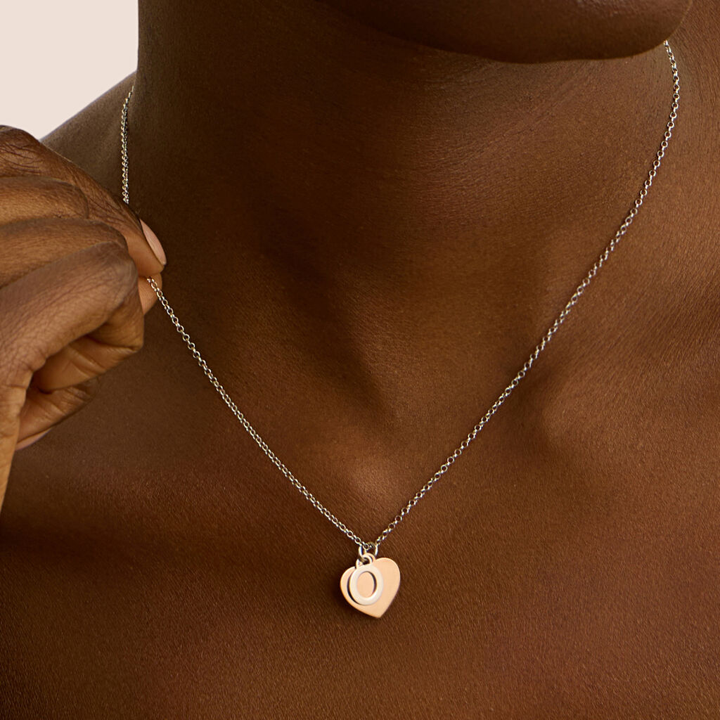 Collana Silver Collection Argento Bicolore Bianco / Rosa