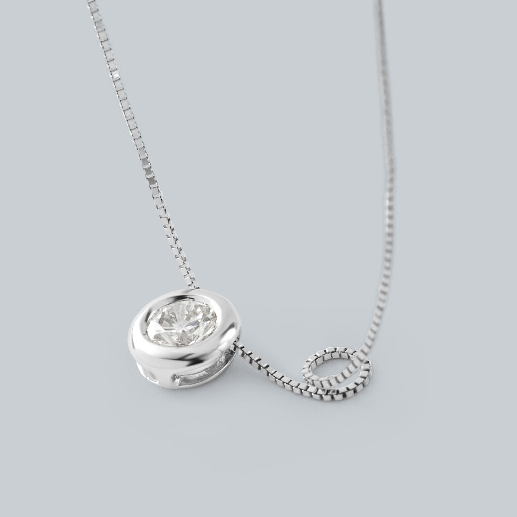Collana Punto Luce Diamade Oro Bianco Diamante Lab-Grown - Collane Punto Luce Donna | Stroili