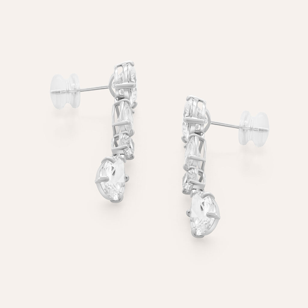 Orecchini Pendenti Claire Oro Bianco Cubic Zirconia