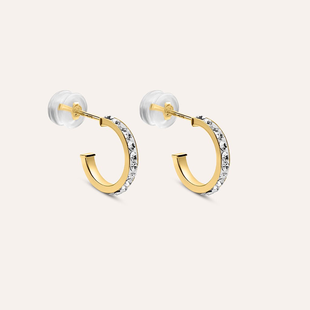 Orecchini A Cerchio Christelle Oro Giallo Cristallo