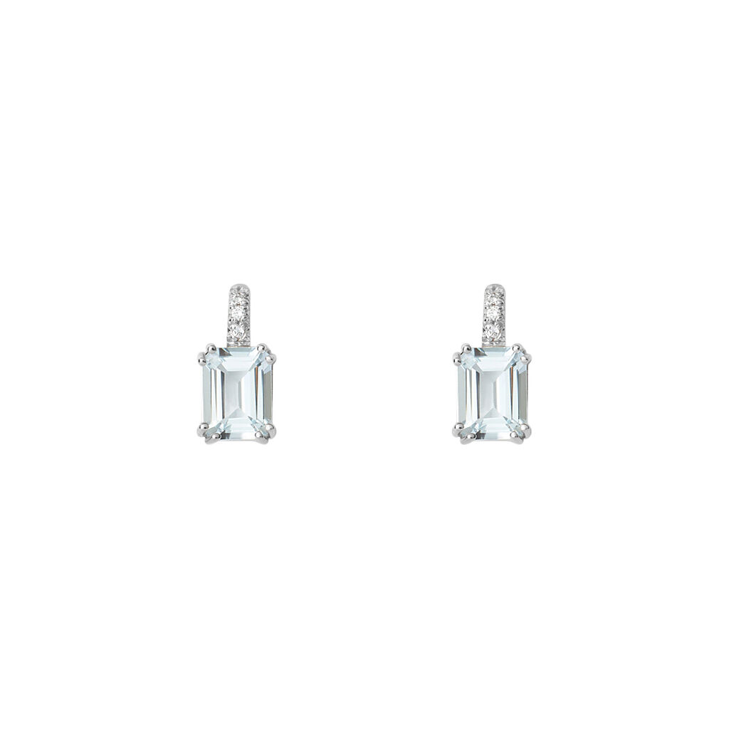 Orecchini Lobo Acquamarina Oro Bianco Acquamarina Diamante - Orecchini a Lobo Donna | Stroili
