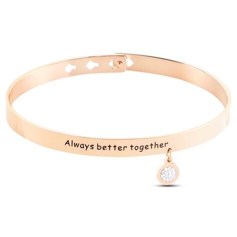 Bangle Sunrise Acciaio Rosa Cristallo - Bracciali Rigidi Donna | Stroili