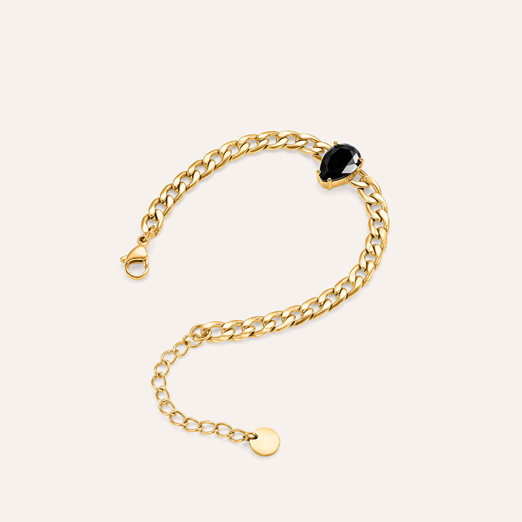 Bracciale Catena Lady Code Acciaio Dorato Cristallo - Bracciali Donna | Stroili