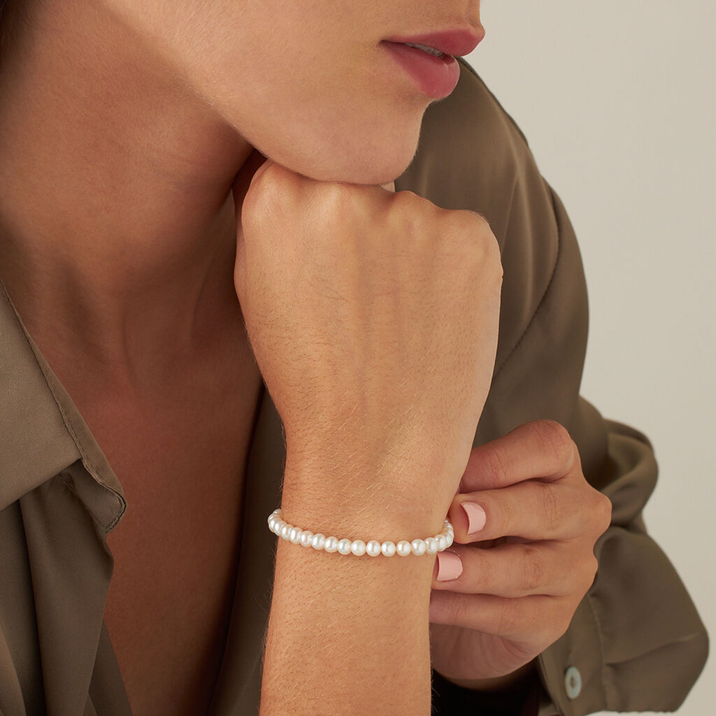 Bracciale Gabrielle Oro Bianco Perla D'Acqua Dolce - Bracciali Donna | Stroili