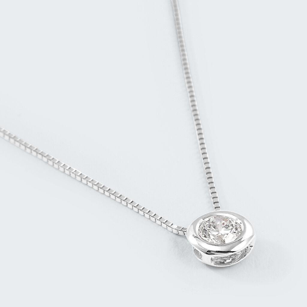 Collana Punto Luce Diamade Oro Bianco Diamante Lab-Grown