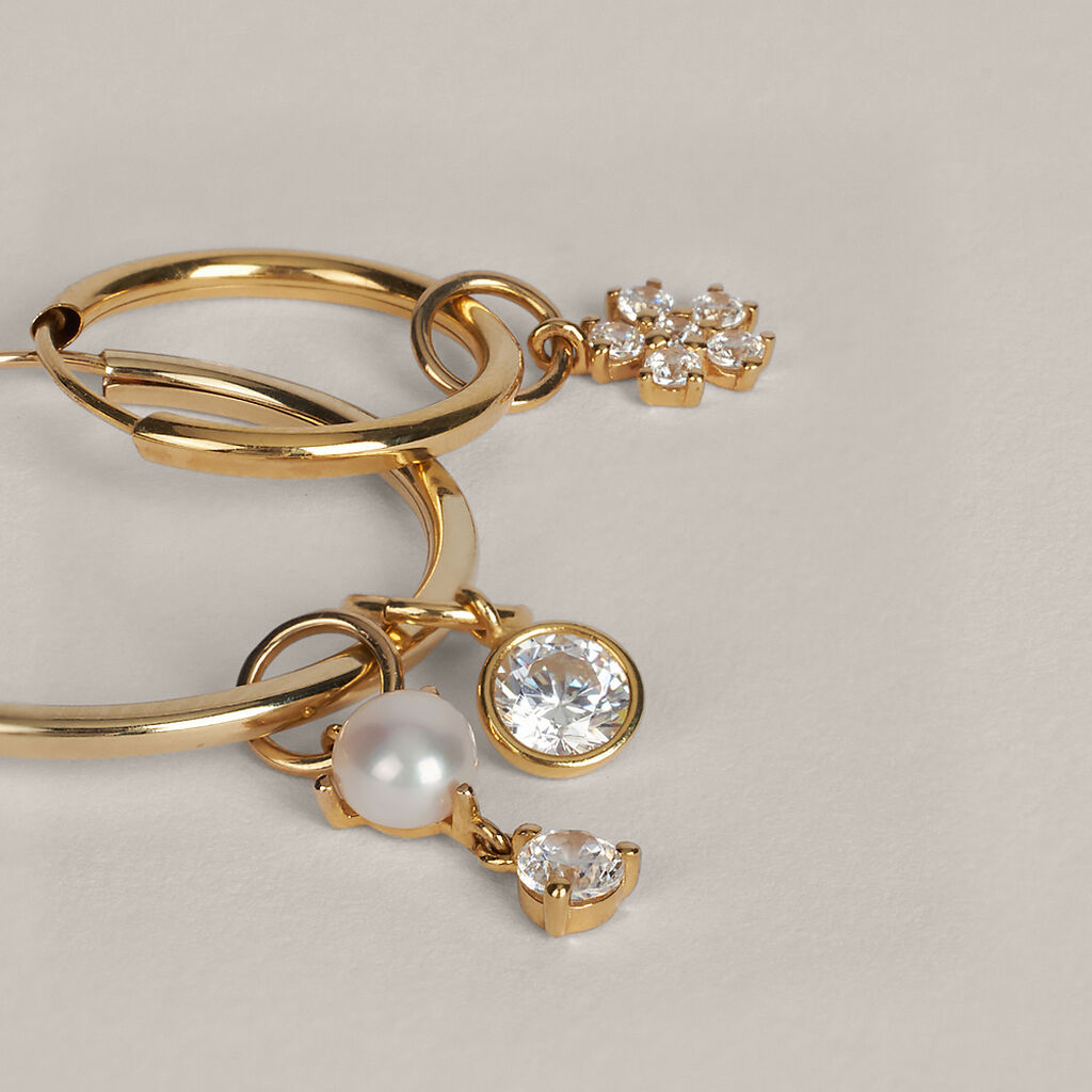 Charm Toujours Oro Giallo Perla D'Acqua Dolce Cubic Zirconia - Orecchini Componibili Donna | Stroili