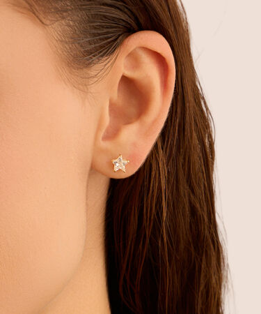 Orecchini Lobo Bon Ton Oro Giallo Cubic Zirconia