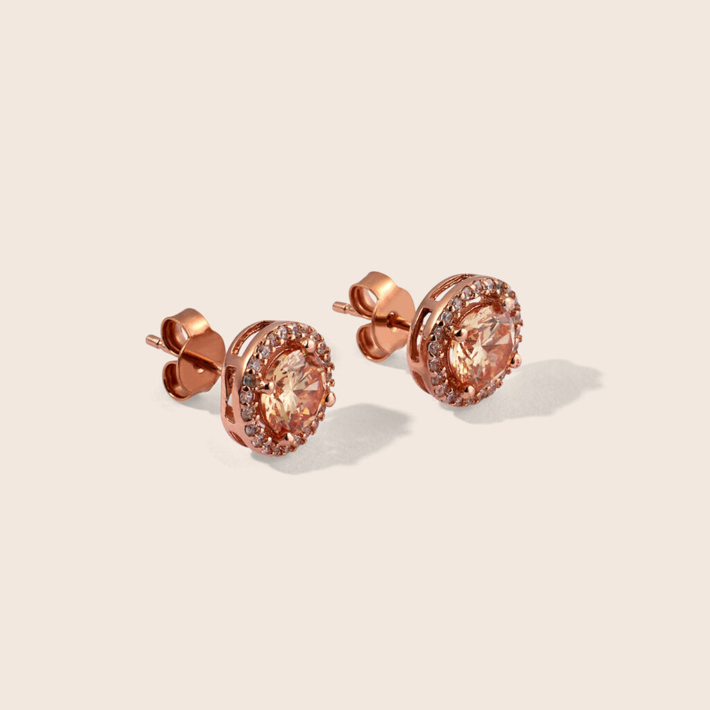 Orecchini Lobo Punto Luce Silver Rainbow Argento Rosa Cubic Zirconia - Orecchini a Lobo Donna | Stroili