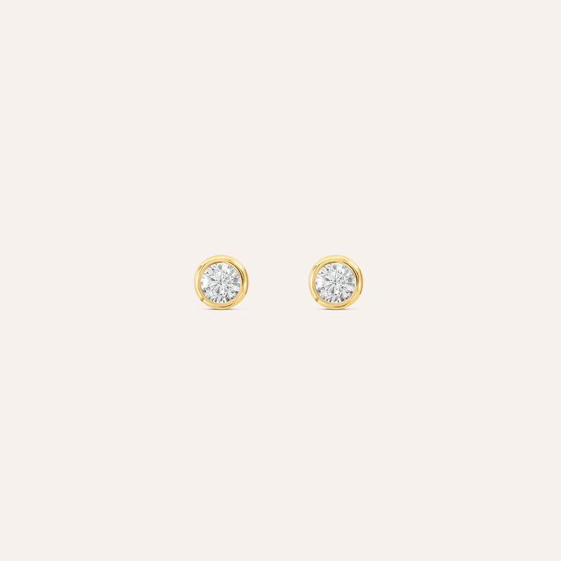 Orecchini Lobo Punto Luce Claire Oro Giallo Cubic Zirconia - Orecchini a Lobo Donna | Stroili