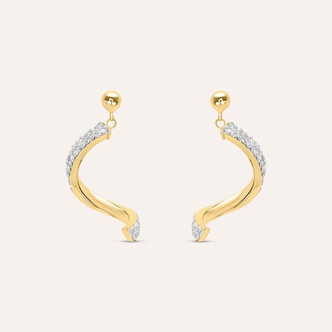 Orecchini Pendenti Christelle Oro Giallo Cristallo - Orecchini Pendenti Donna | Stroili
