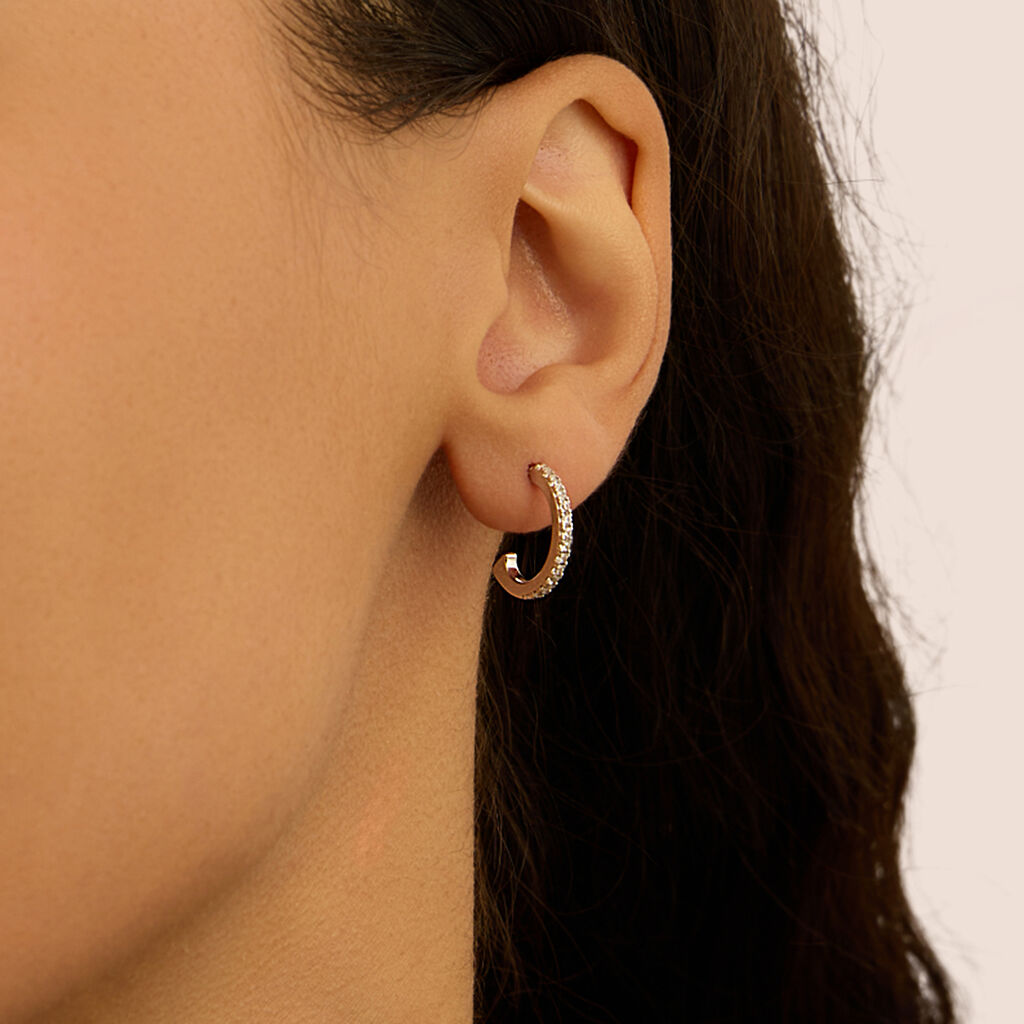 Orecchini A Cerchio Silver Rainbow Argento Rodiato Cubic Zirconia