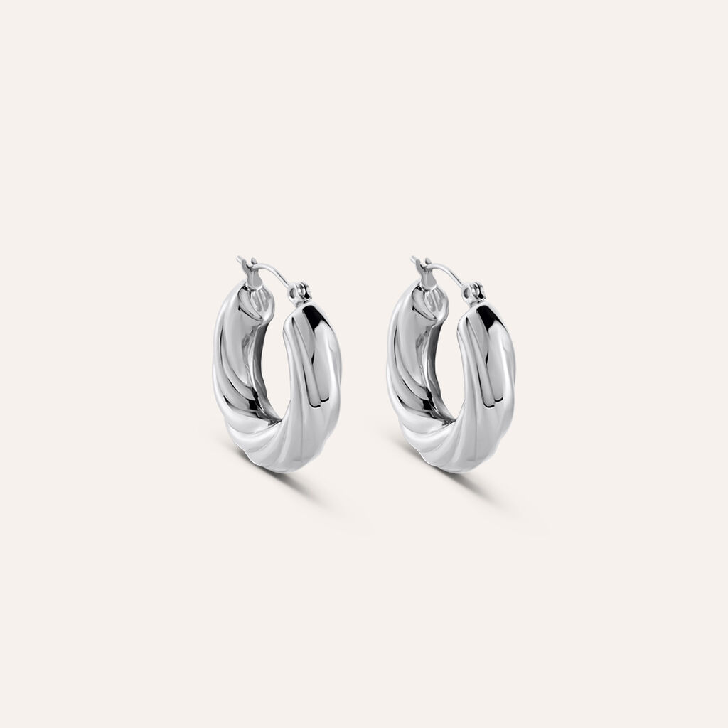 Orecchini A Cerchio Moonlight Acciaio