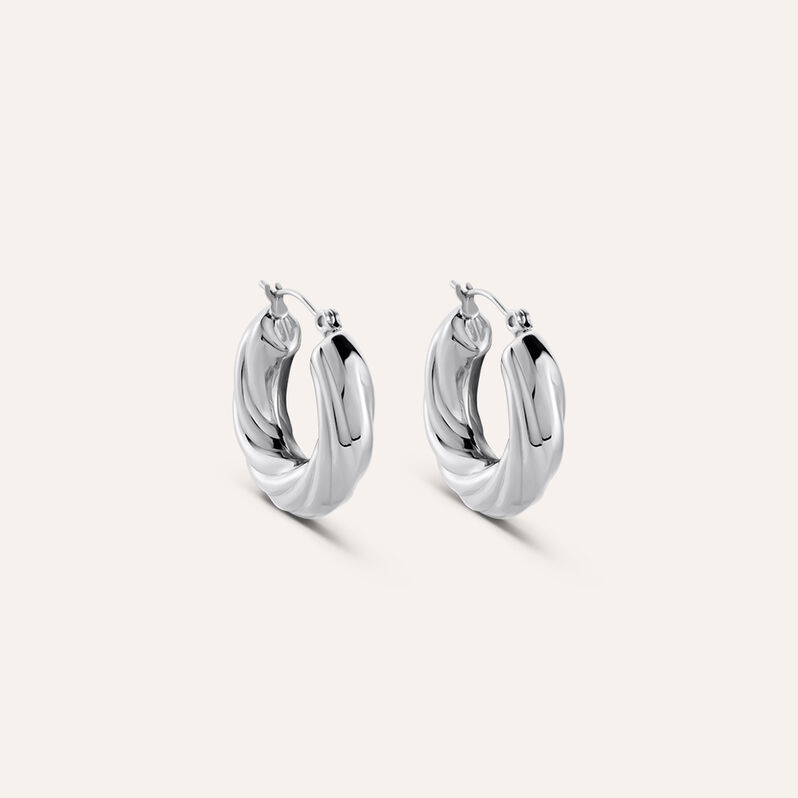 Orecchini A Cerchio Moonlight Acciaio - Orecchini a Cerchio Donna | Stroili