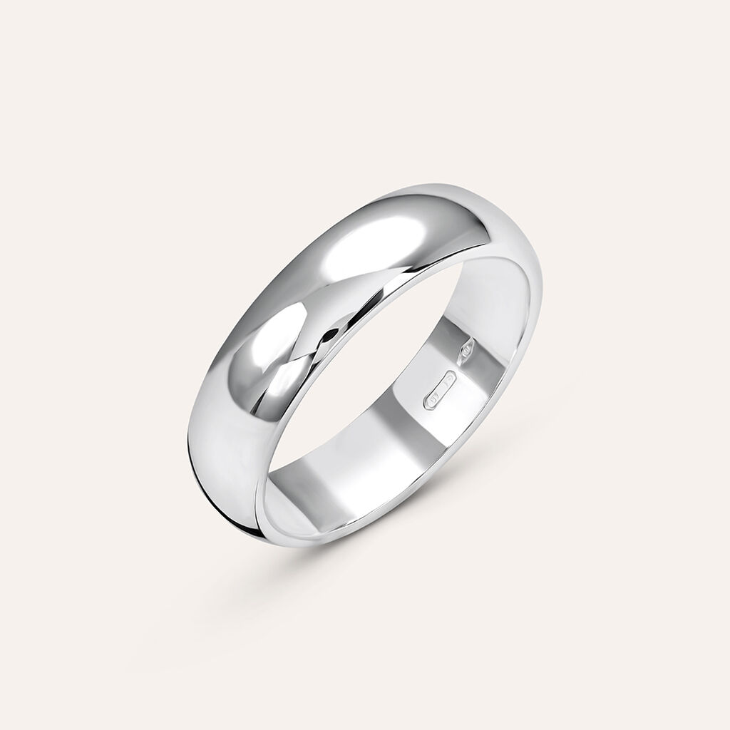 Fede Mantovana 5 mm Oro Bianco - Anelli con Incisione Unisex | Stroili
