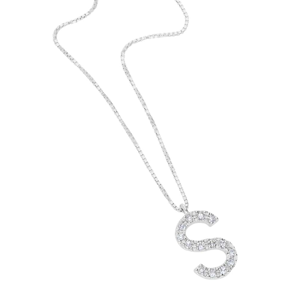 Collana Diamond Letters Oro Bianco Diamante - Collane Donna | Stroili