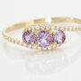 Anello Trilogy Am&eacute;lie Oro Giallo Ametista Cubic Zirconia