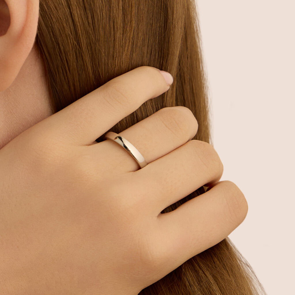 Fede Comoda Leggera Squadrata 3 mm Oro Bianco