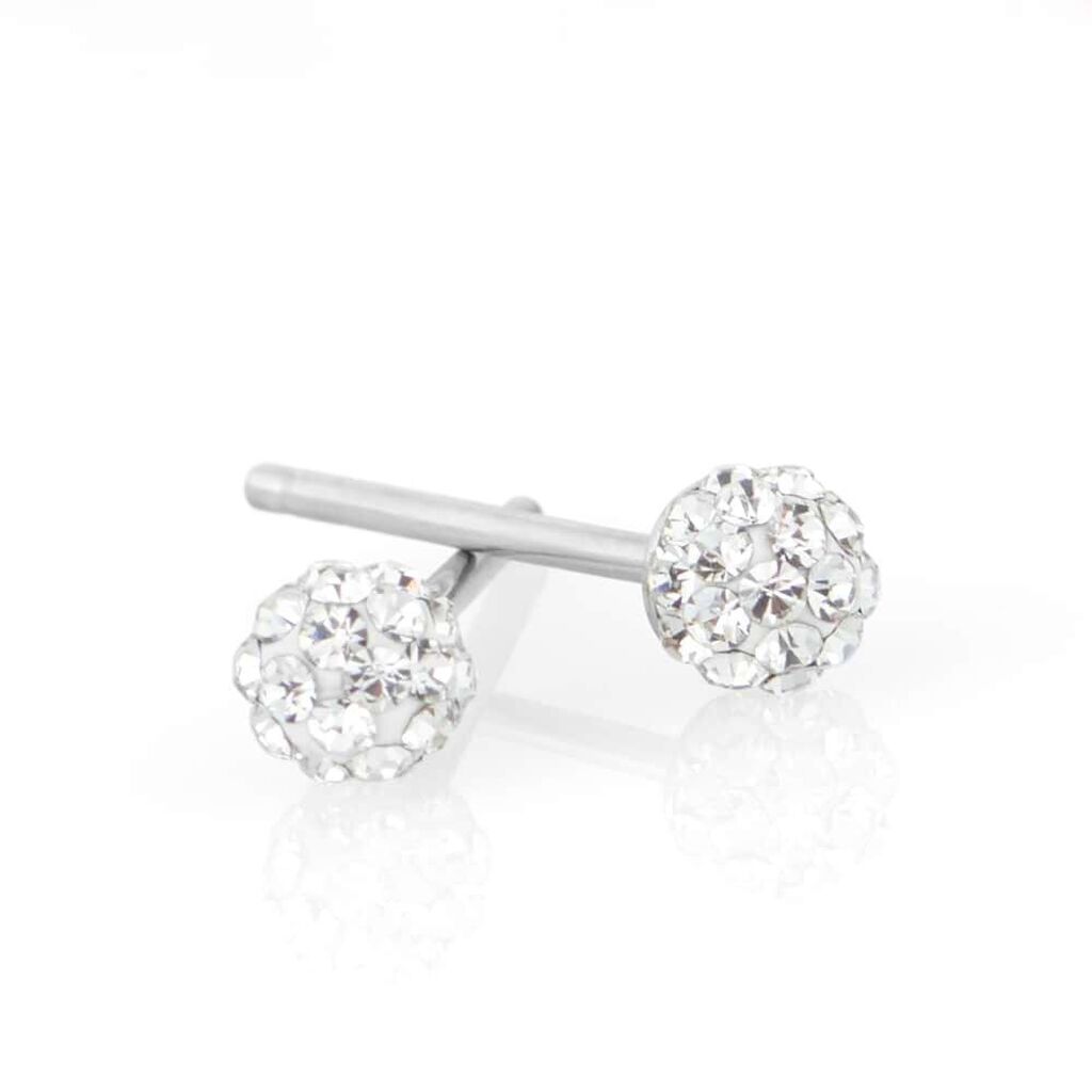 Orecchini Lobo Crystal Gold Oro Bianco Cristallo - Orecchini a Lobo Donna | Stroili