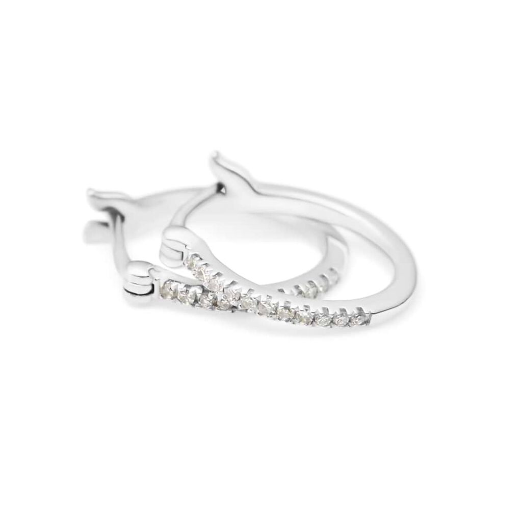 Orecchini A Cerchio Grace Oro Bianco Diamante - Orecchini a Cerchio Donna | Stroili