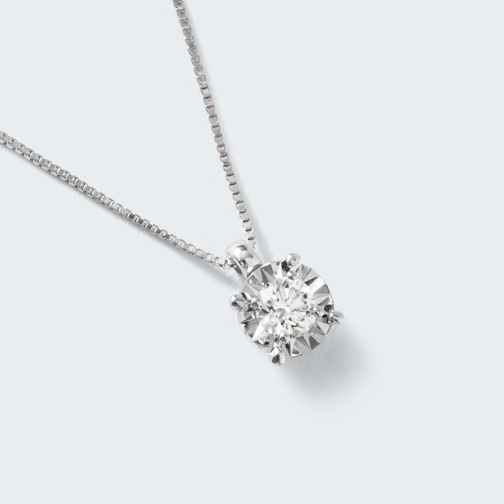 Collana Punto Luce Diamotion Oro Bianco Diamante