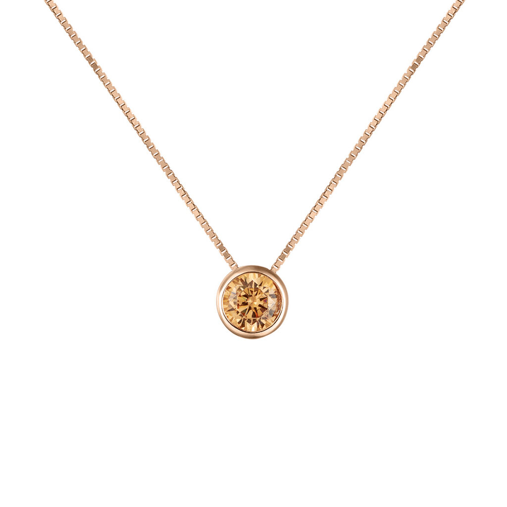 Collana Punto Luce Silver Rainbow Argento Rosa Cubic Zirconia