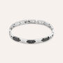 Bracciale Man Code Acciaio Bicolore Bianco / Nero Cubic Zirconia