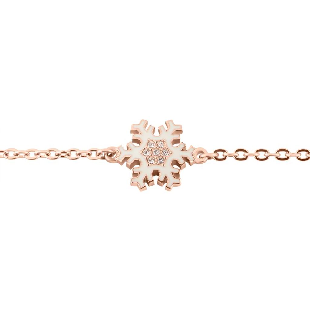 Bracciale Lady Sweet Acciaio Rosato Fiocco di neve e Cristalli - Bracciali Donna | Stroili