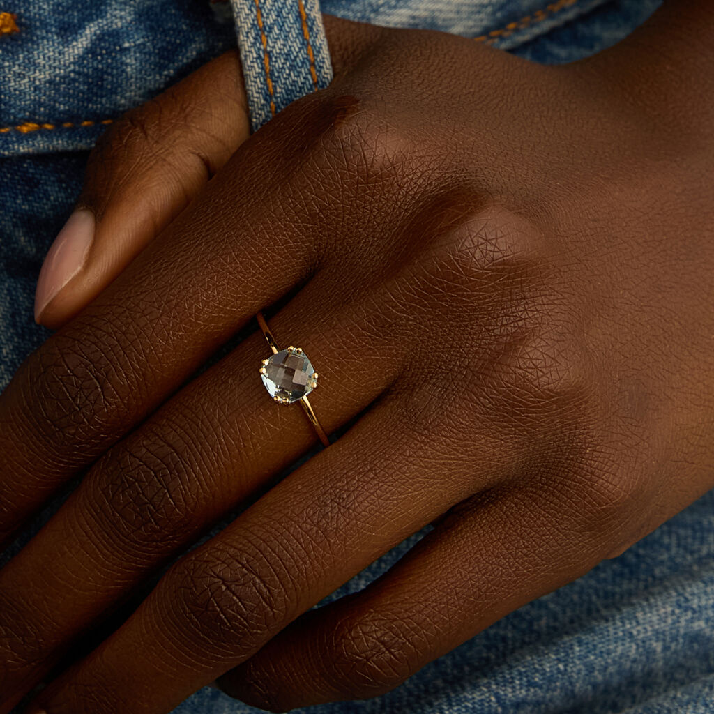 Anello Solitario Amélie Oro Giallo Topazio