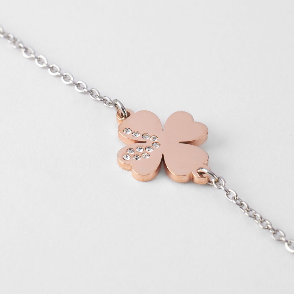 Bracciale Sunrise Acciaio Bicolore Bianco / Rosa Cristallo