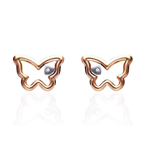 Orecchini a farfalla con strass in acciaio bicolore - Orecchini a Cerchio Donna | Stroili