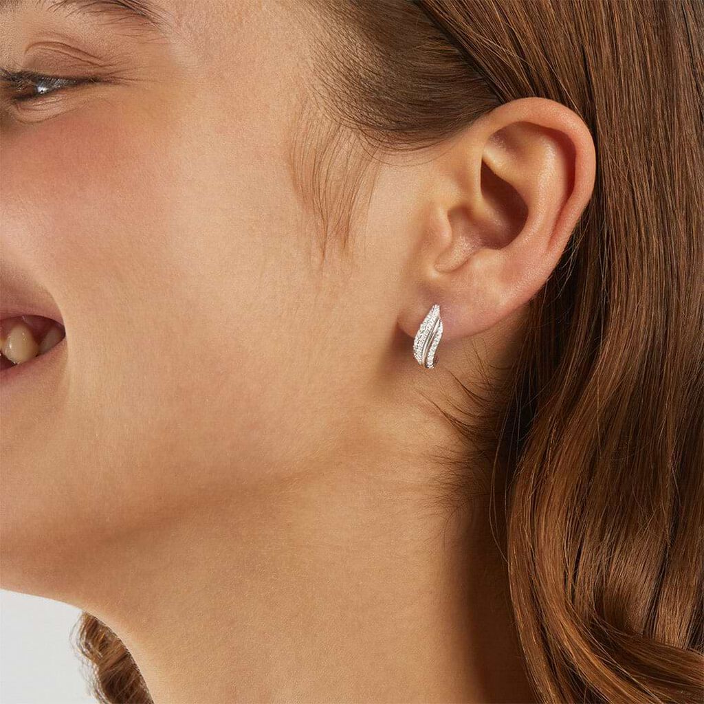 Orecchini A Cerchio Claire Oro Bianco Cubic Zirconia - Orecchini a Cerchio Donna | Stroili