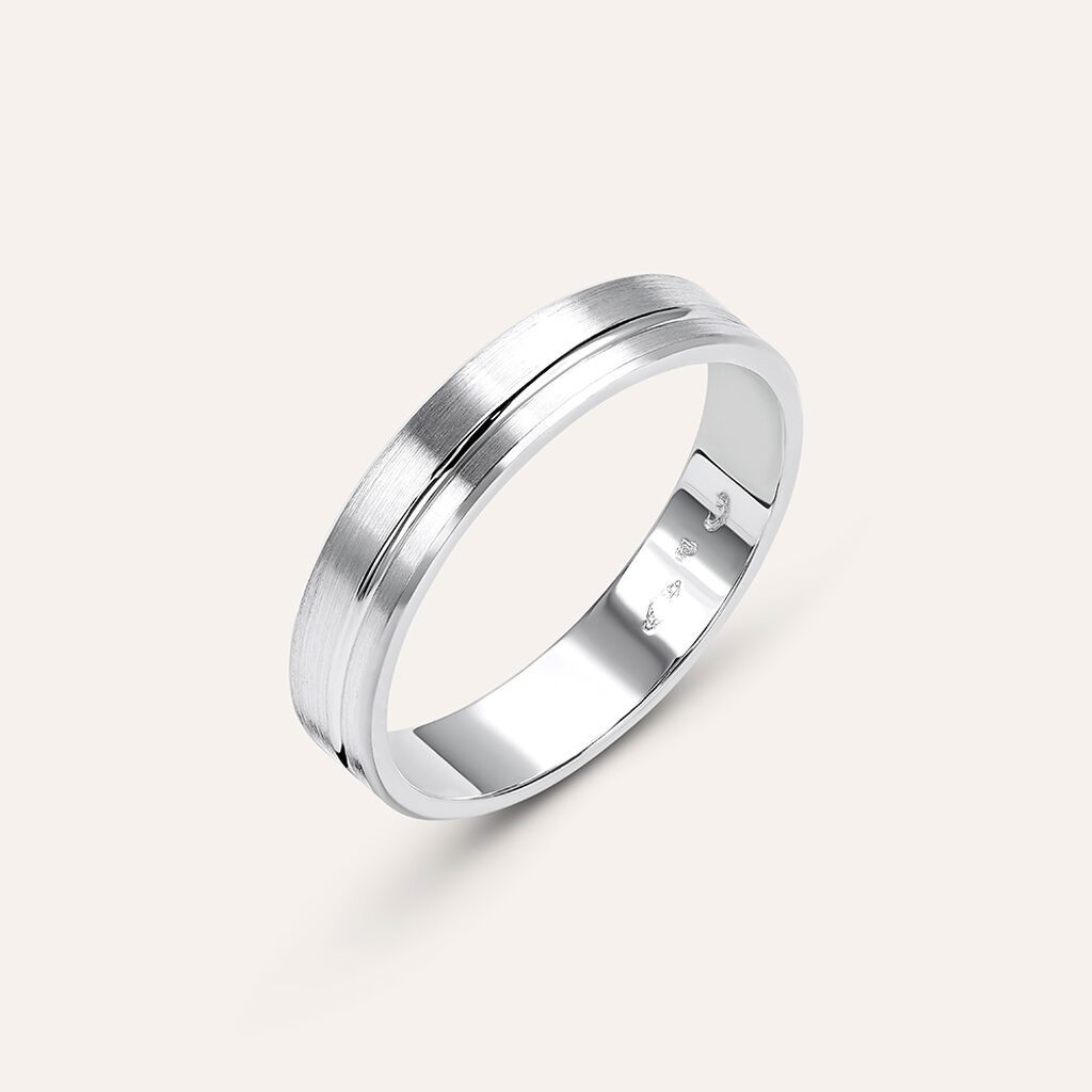 Fede Classica Satinata 4 mm Oro Bianco