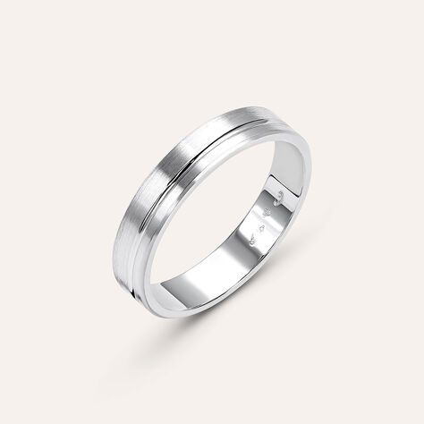 Fede Classica Satinata 4 mm Oro Bianco - Anelli con Incisione Uomo | Stroili