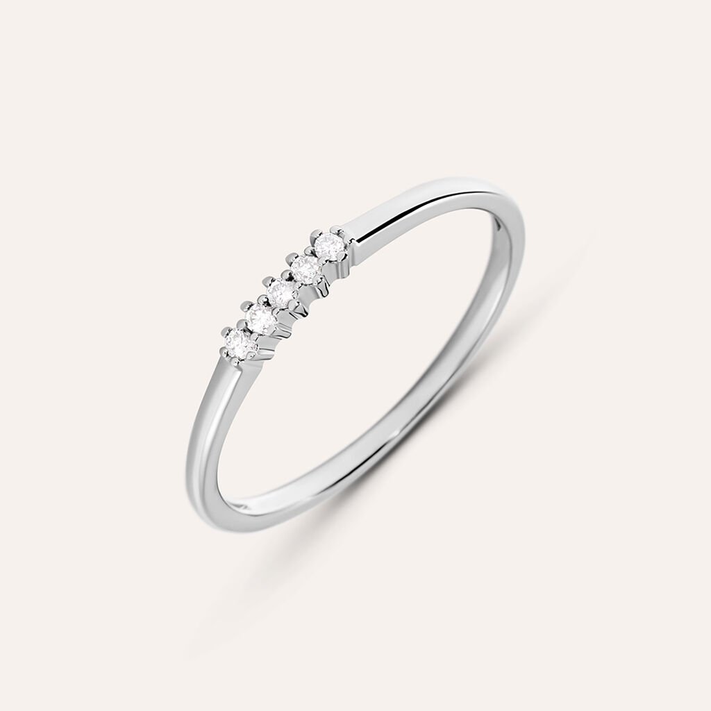 Anello Riviere Grace Oro Bianco Diamante