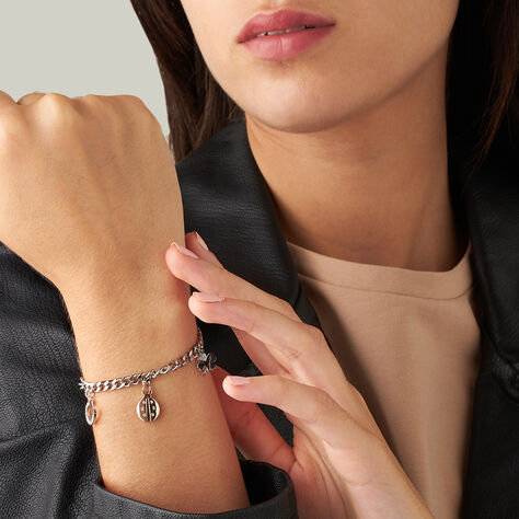 Bracciale Lady Chic Acciaio Bicolore Bianco / Rosa Cristallo - Bracciali con Incisione Donna | Stroili