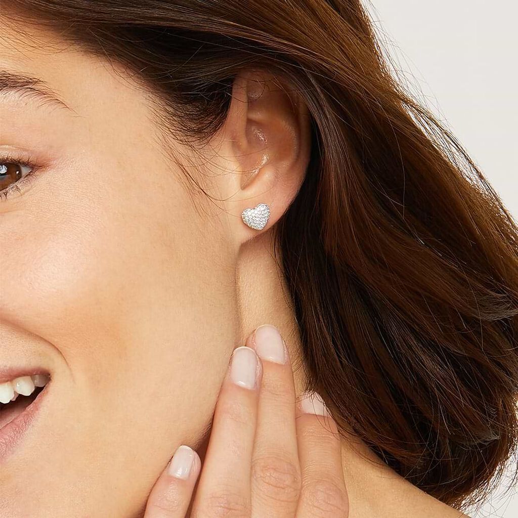 Orecchini Lobo Claire Oro Bianco Cubic Zirconia