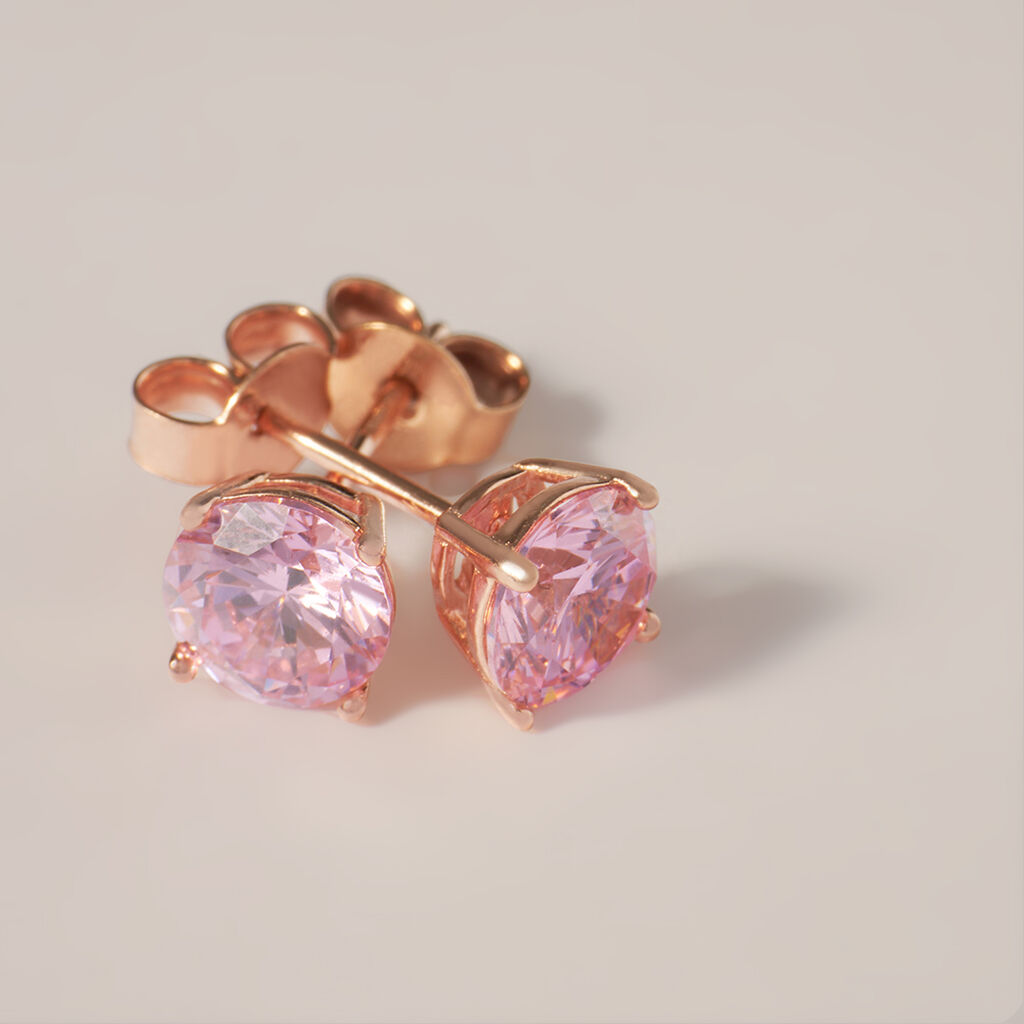 Orecchini Lobo Punto Luce Silver Rainbow Argento Rosa Cubic Zirconia - Orecchini a Lobo Donna | Stroili
