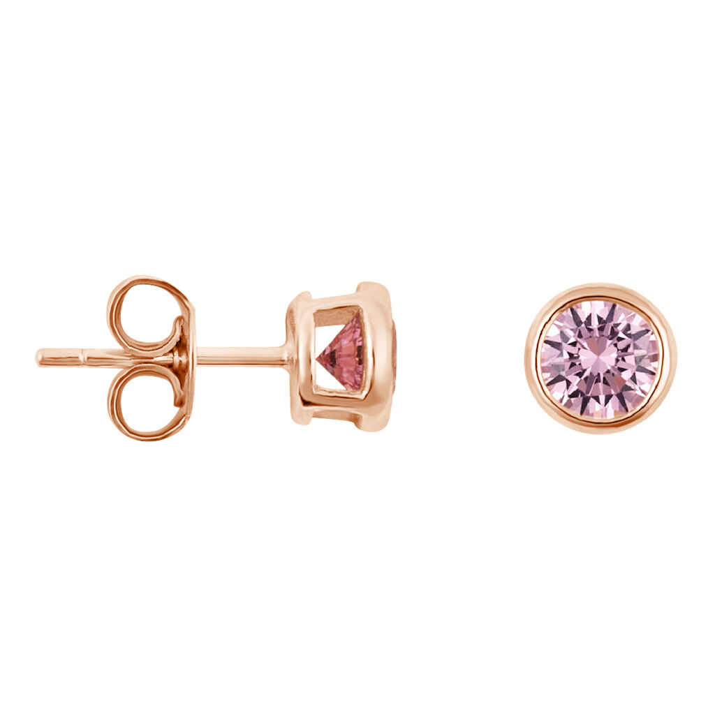 Orecchini Lobo Punto Luce Silver Rainbow Argento Rosa Cubic Zirconia - Orecchini a Lobo Donna | Stroili