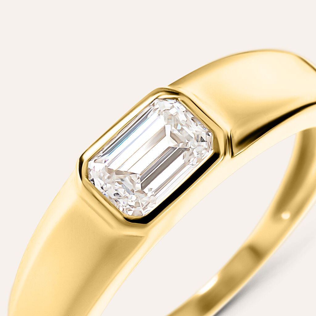 Anello Fascia Diamade Glam Oro Giallo Diamante Lab-Grown