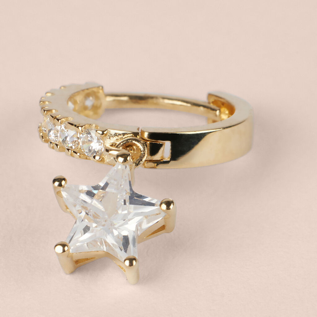 Orecchini A Cerchio Toujours Oro Giallo Cubic Zirconia