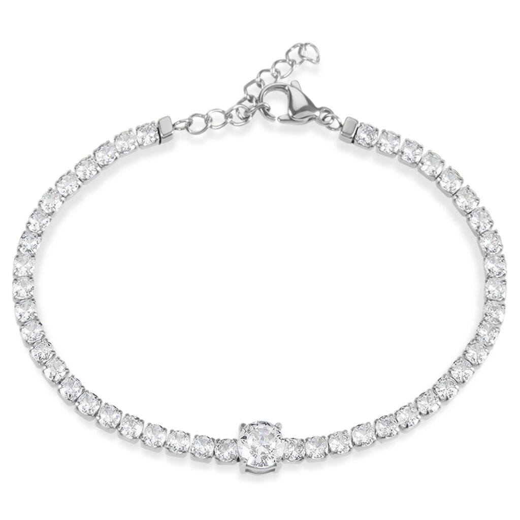 Bracciale Tennis Lady Chic Acciaio Cristallo - Bracciali Tennis Donna | Stroili