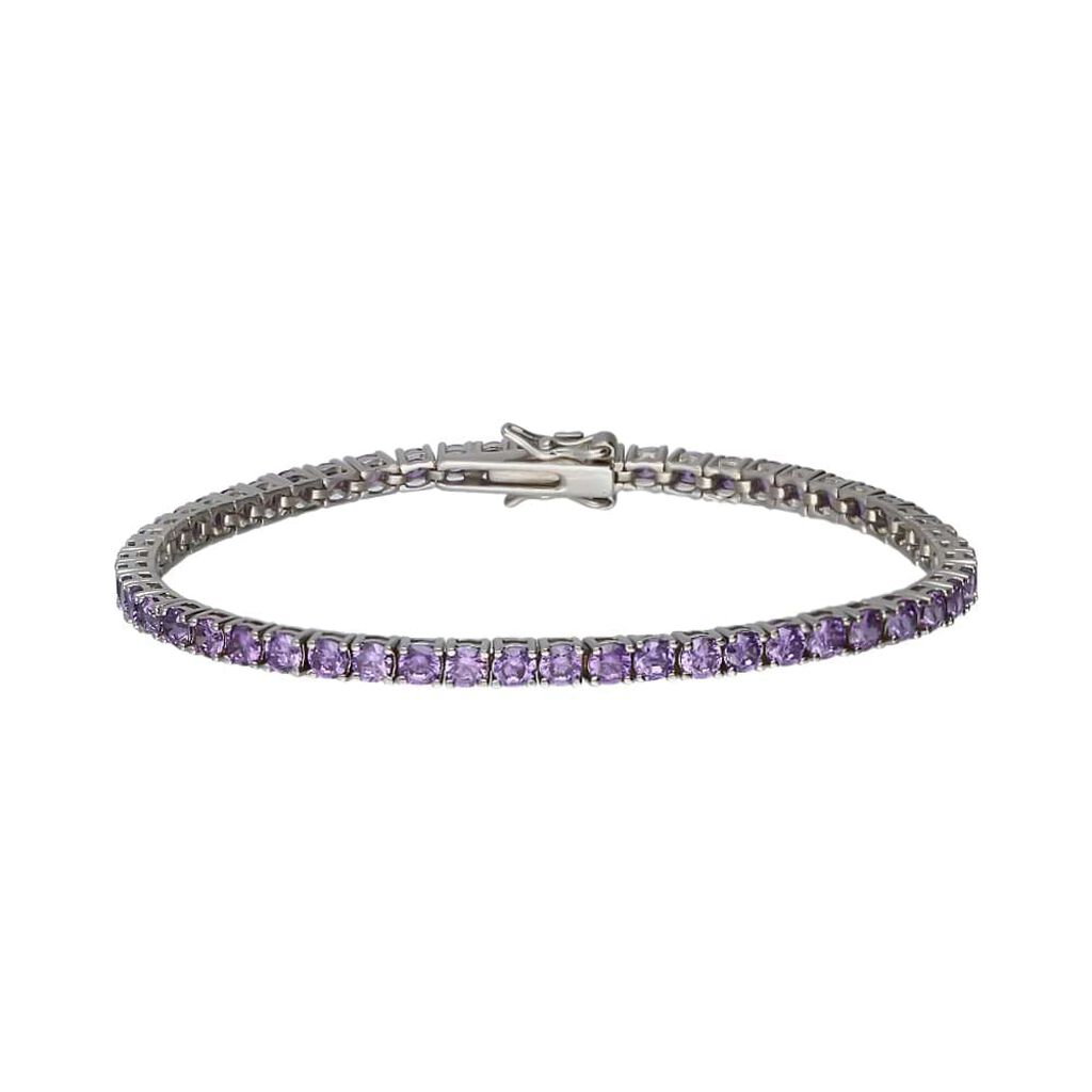 Bracciale Tennis Silver Rainbow Argento Rodiato Cubic Zirconia