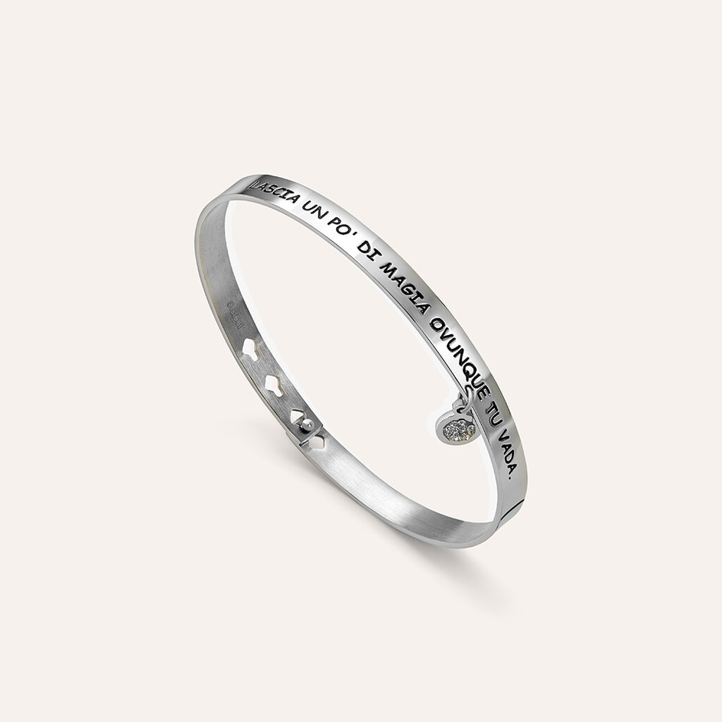 Bangle Lady Message Acciaio Cristallo - Bracciali Rigidi Donna | Stroili
