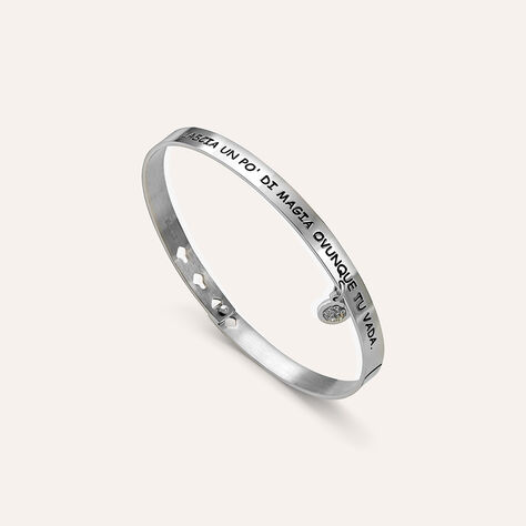 Bangle Lady Message Acciaio Cristallo - Bracciali Rigidi Donna | Stroili