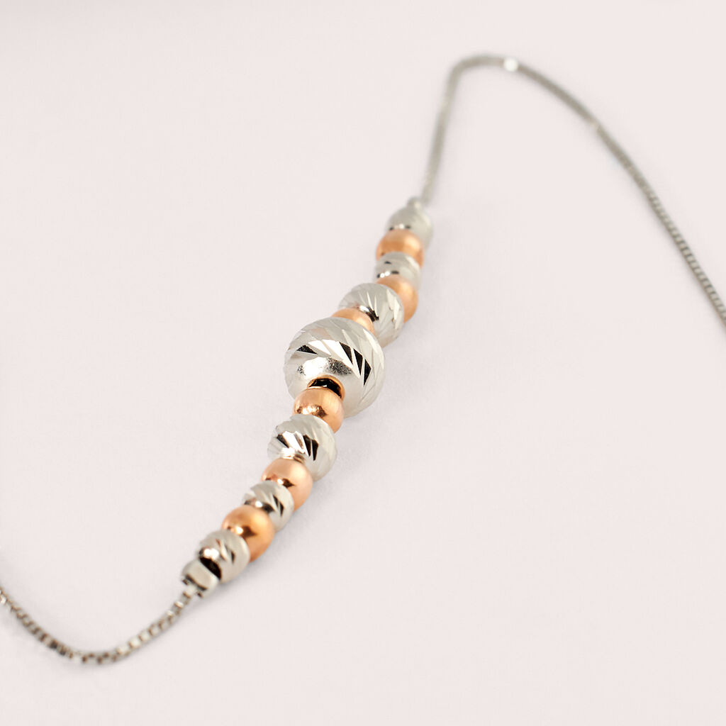 Collana Silver Collection Argento Bicolore Bianco / Rosa