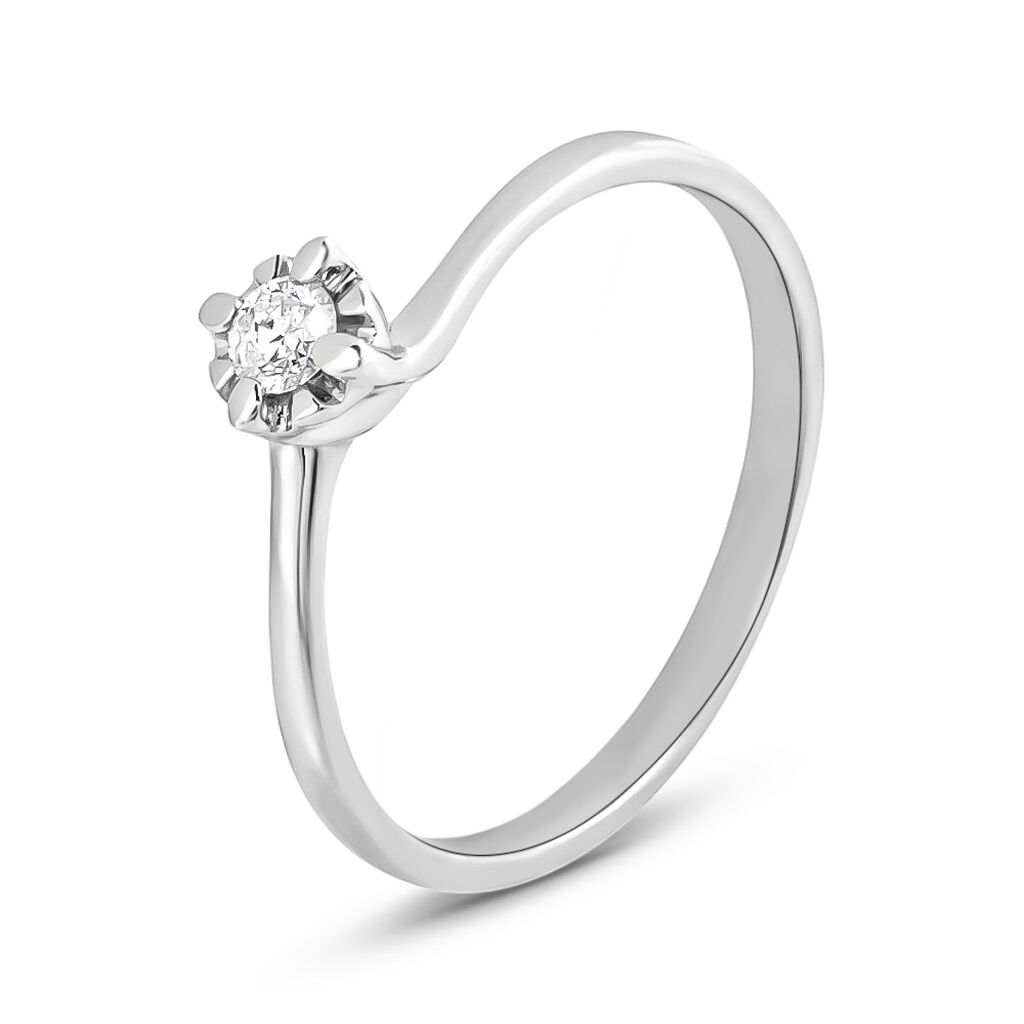 stroili anello solitario valentino in oro bianco con diamante 0,07 ct uomo