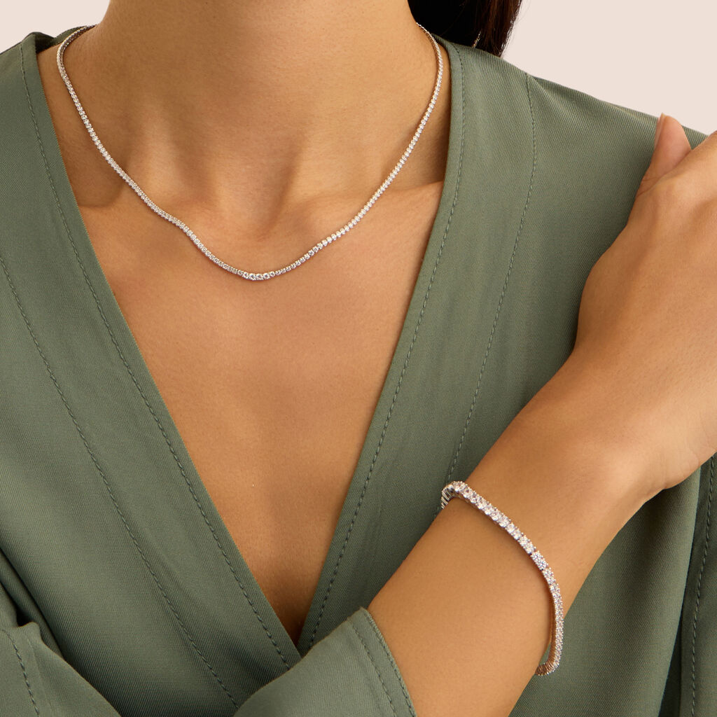 Collana Tennis Silver Elegance Argento Rodiato Cubic Zirconia