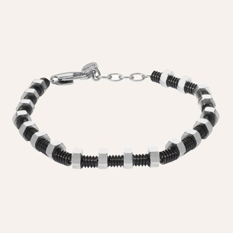Bracciale Man Code Acciaio Bicolore Bianco / Nero - Bracciali Uomo | Stroili